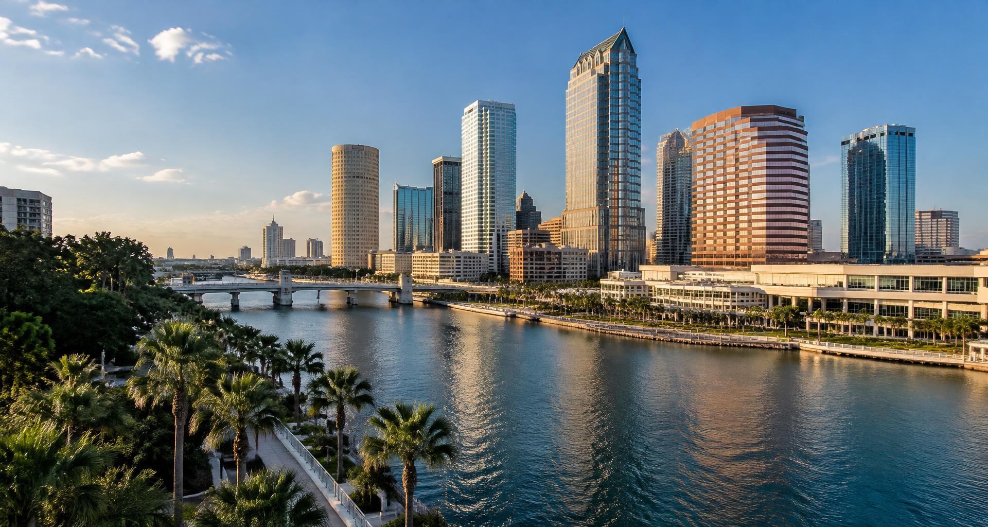 Tampa’s downtown skyline along the Hillsborough River
